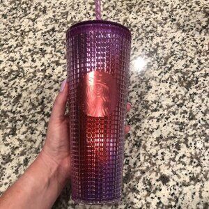 Starbucks 2021 Pink Purple Grid Cold Tumbler Venti